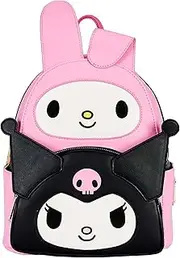 [Loungefly] Sanrio Hello Kitty My Melody Kuromi Double Pocket Adult Womens Double Strap Shoulder Bag Purse