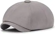 [ANMUR] Men's Newsboy Caps Spring Summer Thin Sun Hats Octagonal Painter Cap Retro Ivy Hats for Men (Color : Gray, Size : One Size)