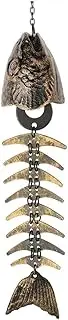 Bronze Fishbone Wind Chime, Fish Skeleton Cast Iron Wind Chime, Vintage Metal Antique Wind Decorations, Soothing Outdoor Melody, for Gardens, Patios, Homes, and Porches.