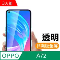 在飛比找PChome24h購物優惠-超值3入組- OPPO A72 高清透明 9H鋼化玻璃膜 手