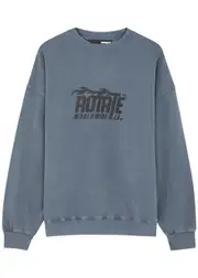 Rotate Sunday Enzyme Logo-print Cotton Sweatshirt - Indigo - S (UK8-10 / S) S (UK8-10 / S)