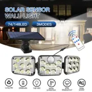 60000LM 3 Head Solar Motion Sensor Light Outdoor LED Garden Wall Security Lamp