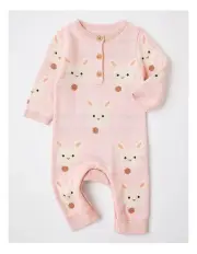 [Jack & Milly] Billie Essential Knit Bunny Coverall in Pink Marle