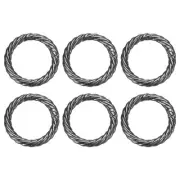 6Pcs Spring O Rings 1" Round Trigger Snap Hook Circle Gunmetal Key Ring Clip