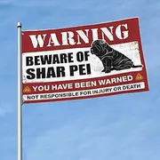Bar For Man Cave Beware Of Shar Pei Flag Car Flags For Room Man Cave Flags(60X90CM)