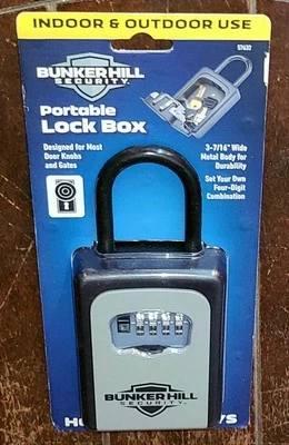 Bunker Hill Security Portable Lock Box (3-7/16" Wide Metal Body) Model 57632