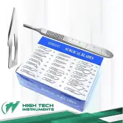100 Scalpel Blades #11+Scalpel Handle #3 W/Scale Surgical Dental ENT Instrument