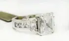 LAB CREATED WHITE SAPPHIRES 9.26 Cts RING 14k White Gold * BRAND NEW WITH TAG