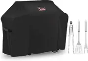 Kingkong Grill Cover 7130 Premium Outdoor Cover for Weber Genesis II 3 Burner & Genesis 300 Series Grill and Genesis II LX 300 Series Gas Grill Including Stainless Steel Meat Fork, Spatula and Tongs