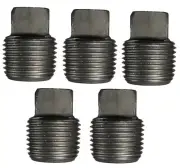 (5 Pack Ships Fast) 1/8" NPT Square Head Pipe Thread Plug | Malleable Black Iron