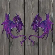 Purple Dragon Embroidered Patch — 2-Pack — Iron On