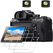 [3Pack] Screen Protector for Sony Alpha A7R IV / A7R III / A7R II / A7 III / A7 II / A77 II /A7S II / A99 II / A9 & Hot Shoe Cover,ULBTER 0.3mm 9H Hardness Tempered Glass Flim
