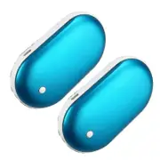 2 Pack Rechargeable Hand Warmers Usb Power Bank Electric Pocket Heater Warmer-hy Blue