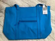 NWT Small Vera Bradley Tote Cotton Bag Blue Aster