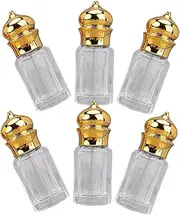 VICASKY 6Pcs Portable Glass Perfume Bottle Refillable Essential Oil Roller Bottles Elegant Design for Home Office Beauty Salon for Storing Perfume Lotion and Oils