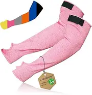 [CAISIDIONG] Cut Resistant Arm Guards with Thumb Hole for women, Gardening Sleeves for Kitchen, Welding, Pet Grooming, Family-Safe Arm Protectors, Grey, 1 Pair, Durable & Comfortable(Pink)