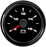 Waterproof Car Boat Volt Gauge 52mm Volt Meter Instrument 316L Bezel Marine Voltage Meter Fit 9~32V with 7 Colors Backlight Voltmeter(Black Gauge)