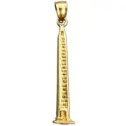 14K Gold 3D Washington Monument Pendant