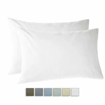 Set of 2 Pillowcases Set 100% Cotton Flannel Heavyweight Standard Or King Size