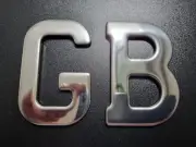 GB stainless steel badge great britain mini moke mga mgb mgc mg magnette cooper