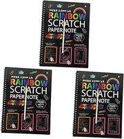 3 Set Boys and Girls Scratch Books Rainbow Design Sketching Notebooks for Children