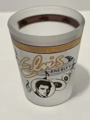 Vintage 1990's Elvis Presley Music Tribute Gold Accent Libbey Shot Glass