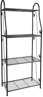 Takasho Hammertone Finish 4 Shelf Plant Stand, Hammertone