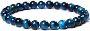 [366DAYS] 6/8/10/12mm Natural Blue Tiger Eye Bracelet Stress Relief Elastic Gemstone Natural Stone Beads Bracelet for Men Women Stretch Unisex