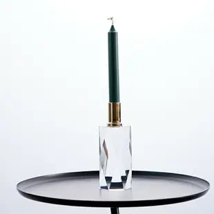 北歐現代時尚簡約多邊水晶玻璃金屬口燭臺鉆石切割輕奢蠟燭臺擺件