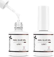 Nicedeco HEMA-Free Nail Glue Gel for Acrylic & Gel Nails - Vegan, Cruelty-Free, Soak Off UV/LED Nail Adhesive - False Tips Extension Kit for DIY & Salon Manicure (15ML x 2Pcs)