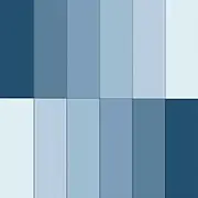 JarThenaAMCS 12Pcs Dusty Blue Cotton Fabric Bundles 10 x 10 Inch Gradient Blue Fat Quarters 6 Color Sewing Fabrics for DIY Craft Party Decor