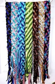 Pretty Angel Braided/Woven 2-in-1 Sequin Scarf or Belt-7 color choices NWT