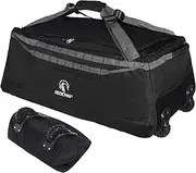 REDCAMP Foldable Duffle Bag with Wheels, 1680D Oxford Collapsible Large Duffel Bag with Rollers for Camping Travel Gear