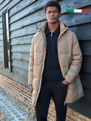 Neutral Signature Wool Blend Shower Resistant Nova Fides Puffer Coat (B92492) | $135