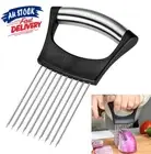 Onion Holder Slicer Food Choppers Slice Assistant, Stainless Steel Fork Vegetabl