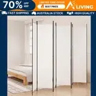 6-Panel Room Divider White 300x220 cm Fabric Privacy Screen Home Decor Fol 50206