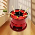 Cast Iron Fondue Pot Set Multipurpoise Small for Holiday Wedding Camping