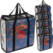 6 Pack LP Vinyl Record Storage Bag-Clear Holds up to 216 Albums No Dust/Scratch