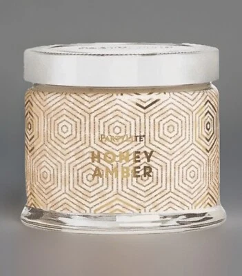 Partylite HONEY AMBER Scented 3 Wick Jar Candle NIB 40-60 Hours