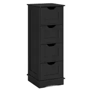 Giantex Bathroom Cabinet Floor Storage Organizer Unit w/Cutout Handles Entryway Dresser Black