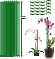 Dolemay Plant Stake Support,20 Pcs Plant Sticks,Adjustable Garden Stakes,Garden Green Bendable Single Stem Plant Support Stakes for Indoor and Outdoor Plants,Potted Plants,Flowers,Orchid,Tomato-60 CM