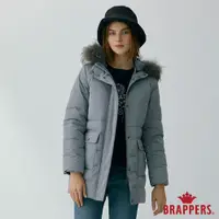 在飛比找蝦皮商城優惠-BRAPPERS 女款 可拆帽中長版羽絨外套-灰