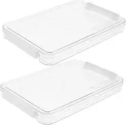 HORIALENCE Office Document Storage 2pcs Plastic File Storage Boxes Lids Included Photo Organizer Compact Size