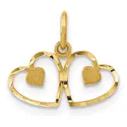 14K Yellow Gold Heart Charm C306