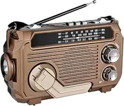 Solar Crank Radio - Portable Hand Crank Weather Radios | 3 Way Charging Battery Operated Wireless Survival Radio with Flashlight for Indoor Outdoor