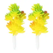 2Pcs Artificial Succulent Plants Fake Succulents Plant Unpotted Yellow
