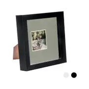 Nicola Spring 6 x 6 3D Shadow Box Photo Frame - Craft Display Picture Frame with 2 x 2 Mount - Glass Aperture - Black