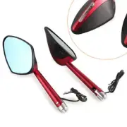 2x Motorcycle Side Rearview Mirror w/ Signal Fit Honda CBR600RR CBR1000RR XR CB