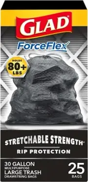 Glad Forceflex Garbage Bags 25 Count Pack of 1 Black