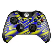 Skins Decal Wrap for Xbox One / One S Controller Neon Blue Yellow trippy